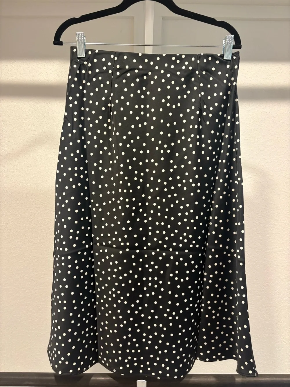 The Drop Women’s Black Polka Dot Midi Skirt - Size Medium